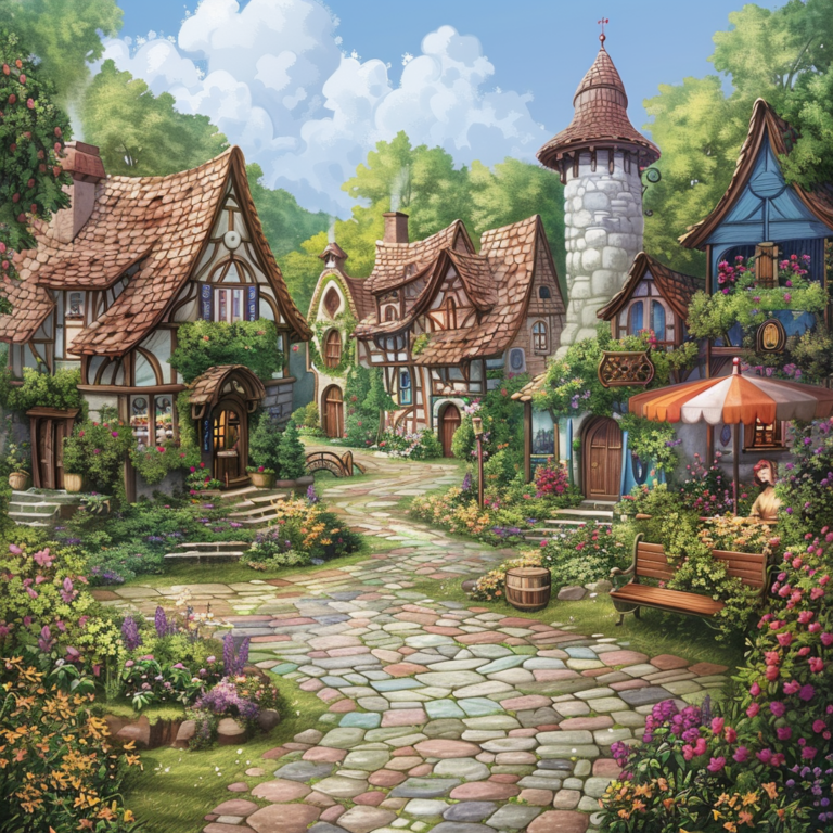 Create Stunning Prints, Canvases, and Posters with ‘Sunny Day in Old Village’